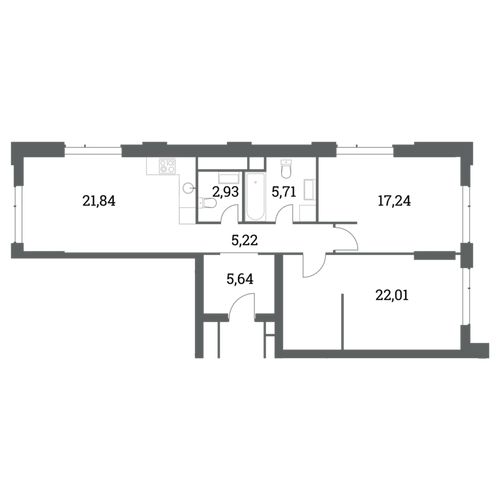 2-комнатная квартира, 80,59 м2, №428664, 