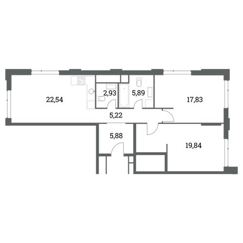 2-комнатная квартира, 80,13 м2, №423581, 
