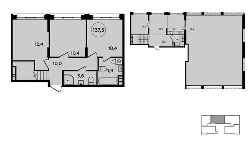 4-комнатная квартира, 137,9 м2, №876342, 