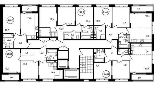 4-комнатная квартира, 137,9 м2, №876342, 