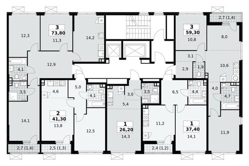 1-комнатная квартира, 26,2 м2, №878525, 
