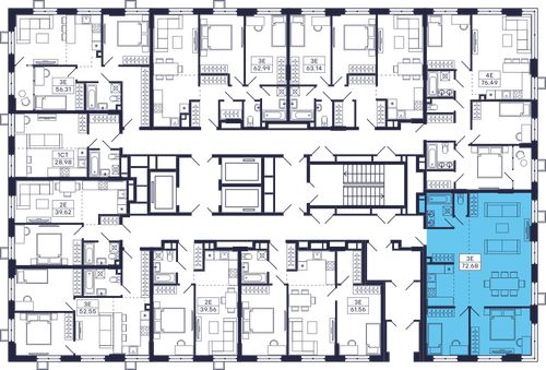 2-комнатная квартира, 72,68 м2, №898033, Красногорск