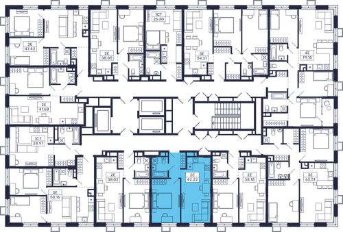 1-комнатная квартира, 42,22 м2, №915656, Красногорск