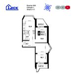 Планировка 2-комнатной квартиры, 63,1 м2