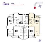 Планировка 2-комнатной квартиры, 64 м2