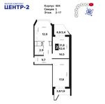 Планировка 2-комнатной квартиры, 62,5 м2