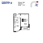 Планировка 1-комнатной квартиры, 39,9 м2