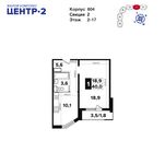 Планировка 1-комнатной квартиры, 39,6 м2