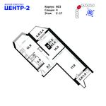 Планировка 2-комнатной квартиры, 62,5 м2