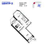 Планировка 2-комнатной квартиры, 62,4 м2