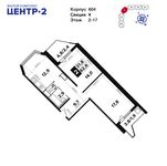 Планировка 2-комнатной квартиры, 62,4 м2