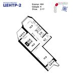 Планировка 2-комнатной квартиры, 62,4 м2