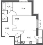 Планировка 2-комнатной квартиры, 63,9 м2