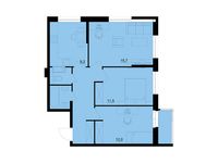 Планировка 3-комнатной квартиры, 63,2 м2