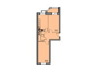 Планировка 2-комнатной квартиры, 53,6 м2