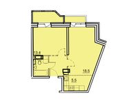 Планировка 1-комнатной квартиры, 46,7 м2