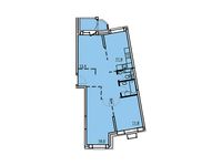 Планировка 3-комнатной квартиры, 72,8 м2