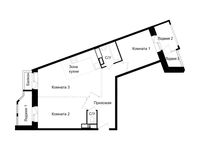 Планировка 2-комнатной квартиры, 57,2 м2