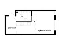 Планировка 1-комнатной квартиры, 27,3 м2