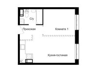 Планировка 1-комнатной квартиры, 34,2 м2