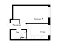 Планировка 1-комнатной квартиры, 30,7 м2