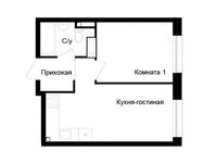 Планировка 1-комнатной квартиры, 31 м2