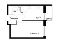 Планировка 1-комнатной квартиры, 30,5 м2