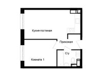 Планировка 1-комнатной квартиры, 35,2 м2