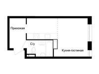Планировка 1-комнатной квартиры, 27 м2