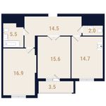 Планировка 2-комнатной квартиры, 71 м2