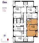 Планировка 2-комнатной квартиры, 61 м2