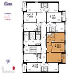 Планировка 2-комнатной квартиры, 61 м2