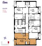 Планировка 2-комнатной квартиры, 59,2 м2