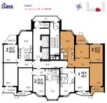 Планировка 3-комнатной квартиры, 77,8 м2