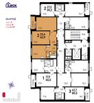 Планировка 2-комнатной квартиры, 60,9 м2
