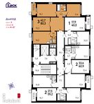 Планировка 3-комнатной квартиры, 80,3 м2