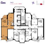 Планировка 2-комнатной квартиры, 64,9 м2