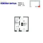 Планировка 1-комнатной квартиры, 27,7 м2