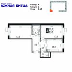 Планировка 2-комнатной квартиры, 65,7 м2