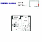 Планировка 1-комнатной квартиры, 34,3 м2