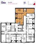 Планировка 3-комнатной квартиры, 77,2 м2