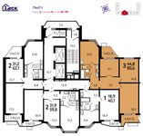 Планировка 3-комнатной квартиры, 80,6 м2