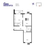 Планировка 2-комнатной квартиры, 58,7 м2