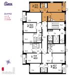 Планировка 2-комнатной квартиры, 59,2 м2