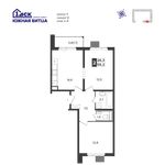 Планировка 2-комнатной квартиры, 55,2 м2