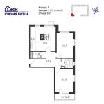 Планировка 3-комнатной квартиры, 73,1 м2