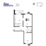 Планировка 2-комнатной квартиры, 58,6 м2