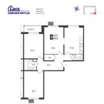 Планировка 3-комнатной квартиры, 84 м2