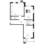 Планировка 3-комнатной квартиры, 73,4 м2