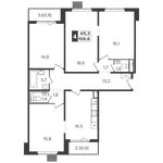 Планировка 4-комнатной квартиры, 106 м2